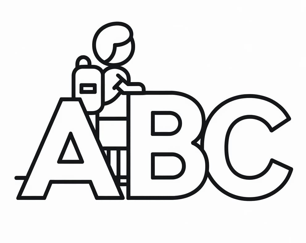 Simple ABC coloring page