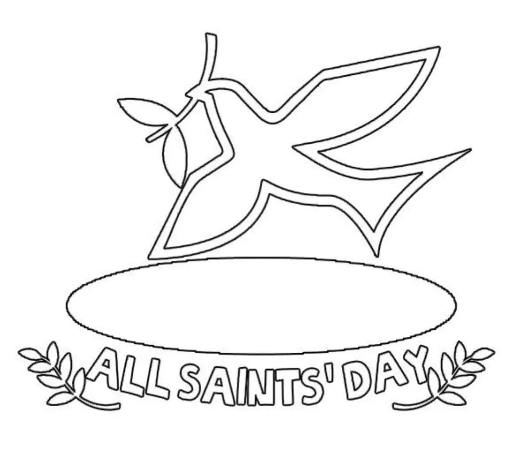 Simple All Saints Day coloring page