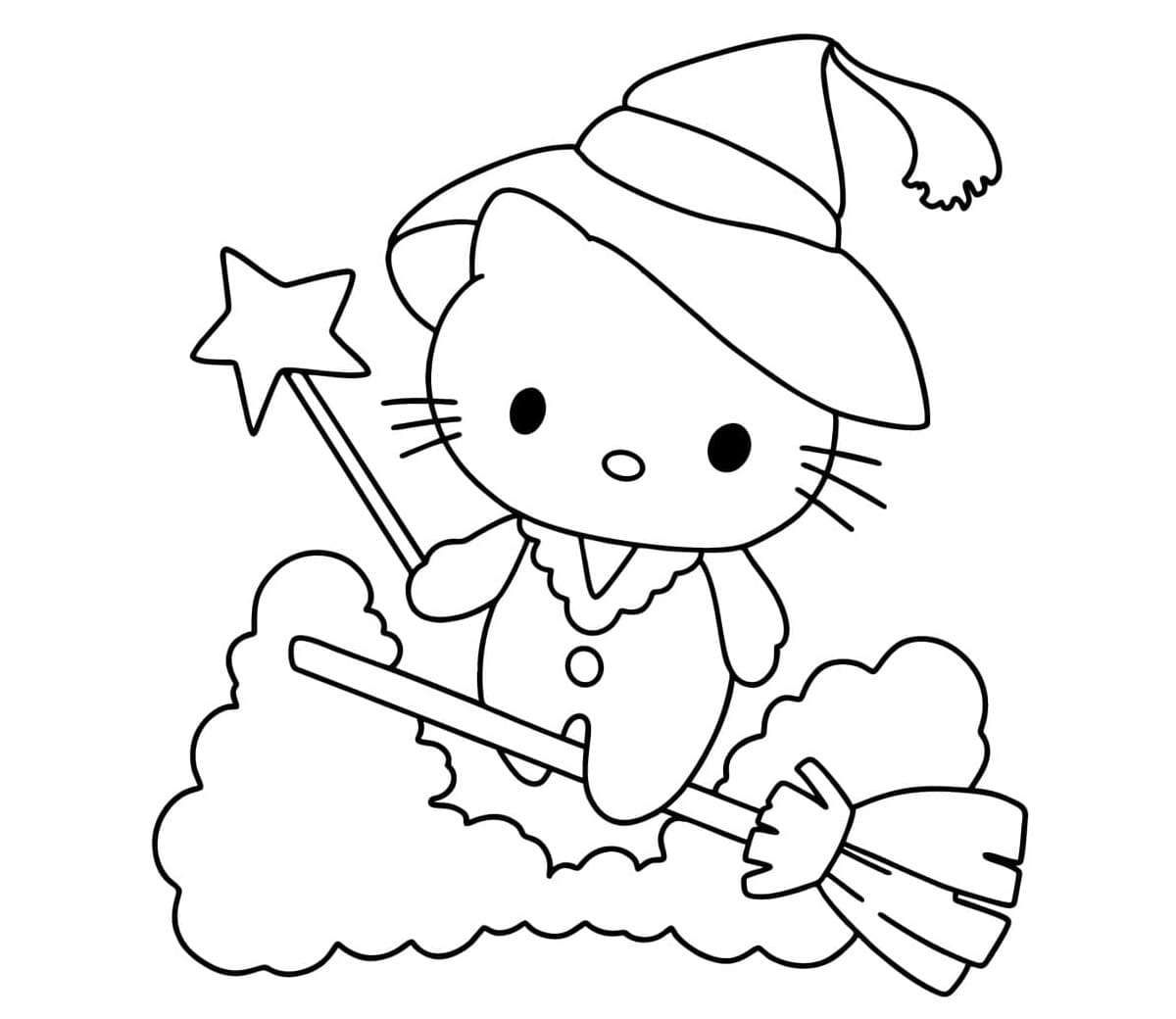 Simple Halloween Hello Kitty coloring page