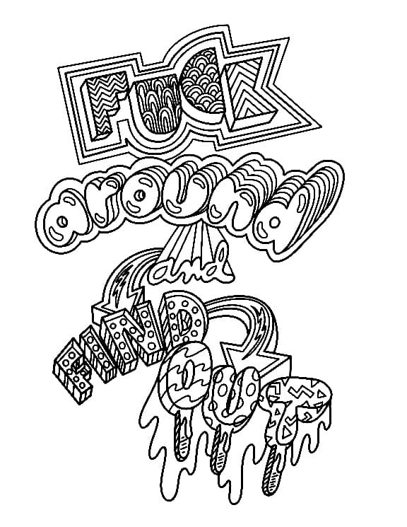 Swear Word Adult coloring page