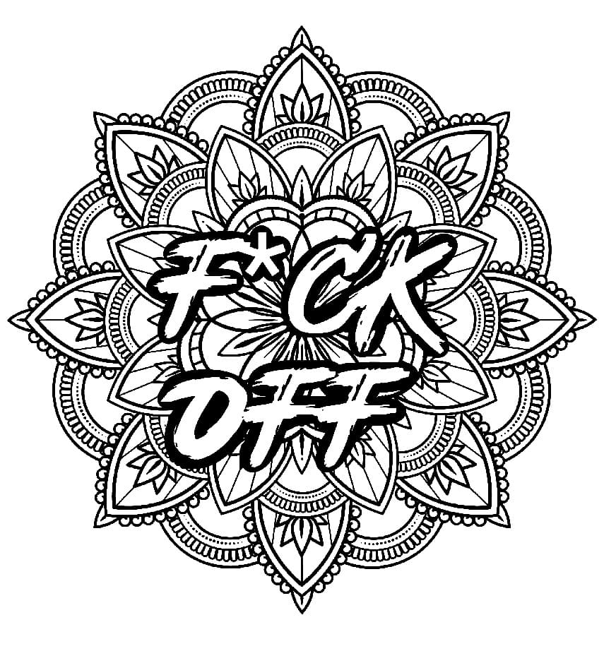 Swear Word Mandala coloring page