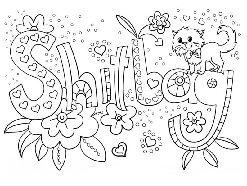 Swear Word Printable for Adults coloring page