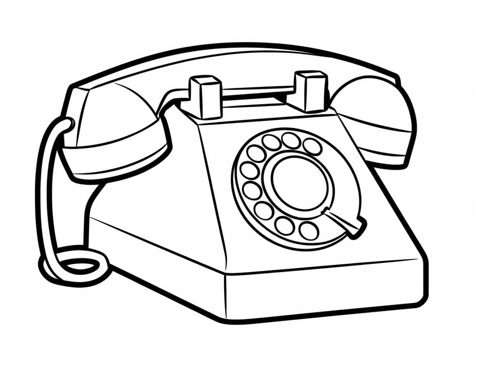 Telephone Y2K coloring page