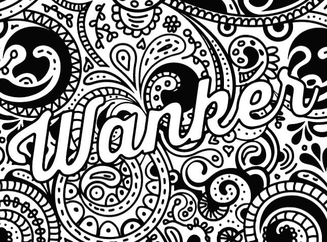 Wanker Swear Word coloring page