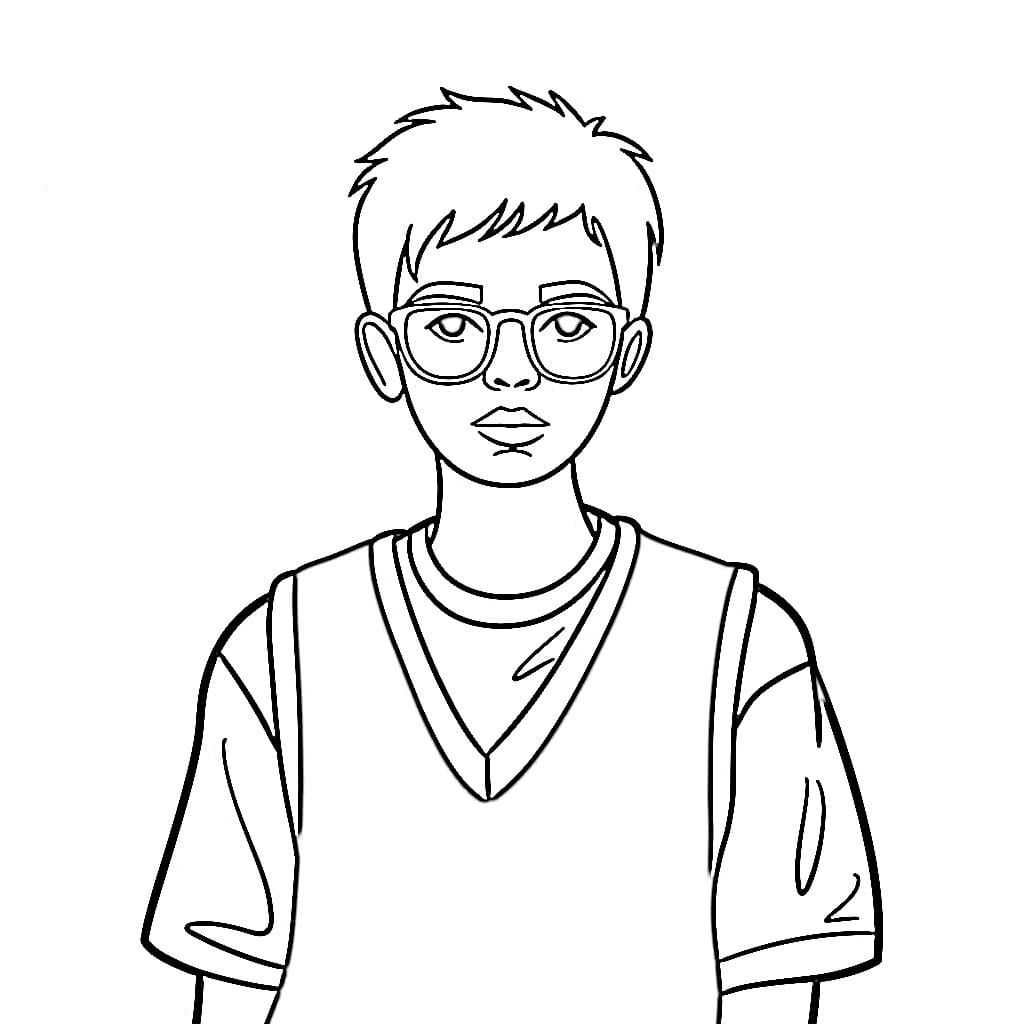 Y2K Boy coloring page