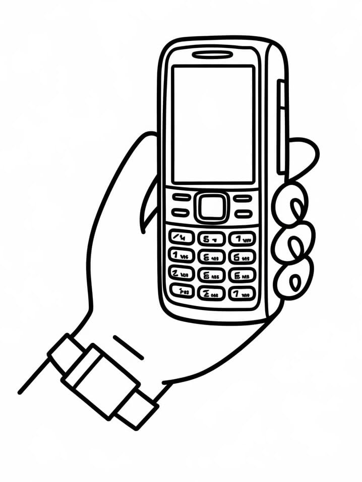 Y2K Cellphone coloring page