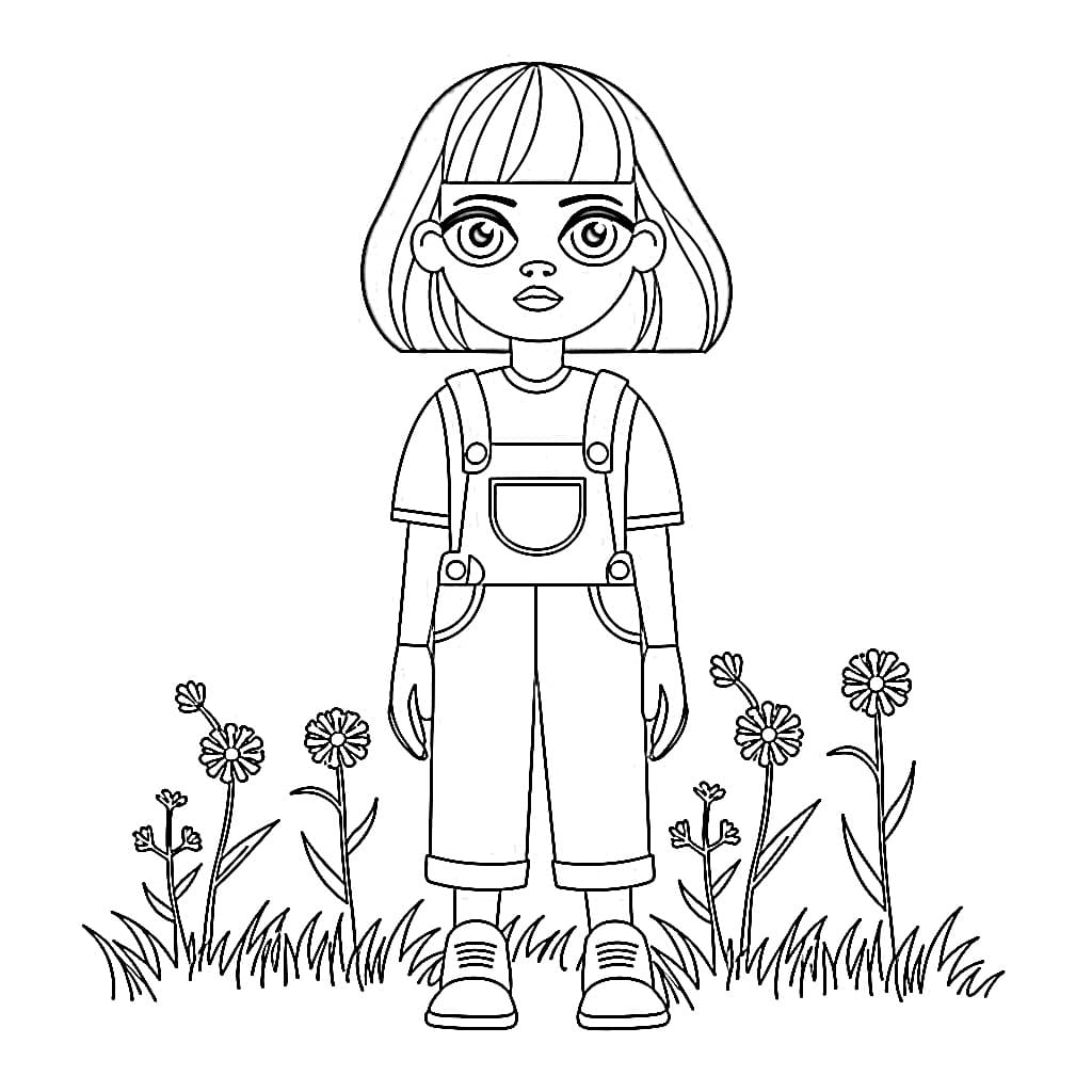 Y2K Girl coloring page