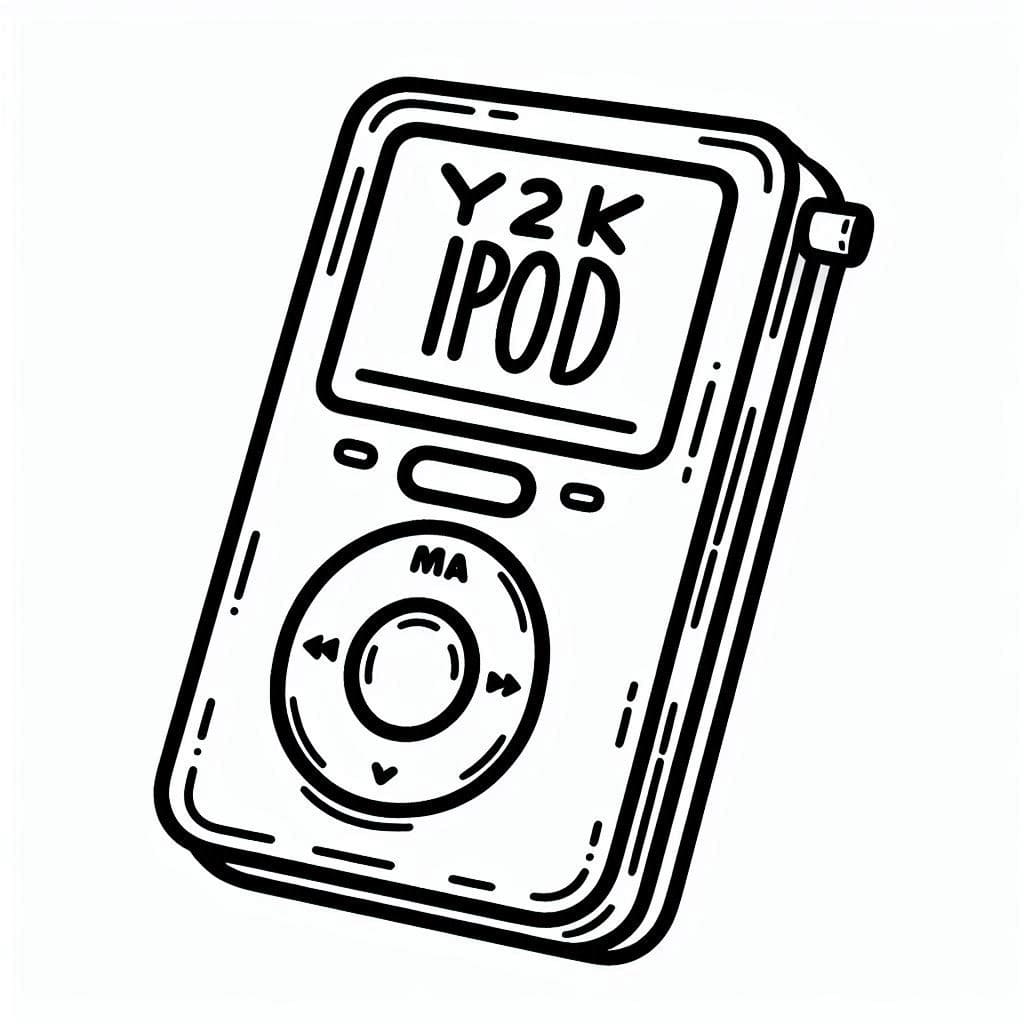 Y2K Ipod coloring page