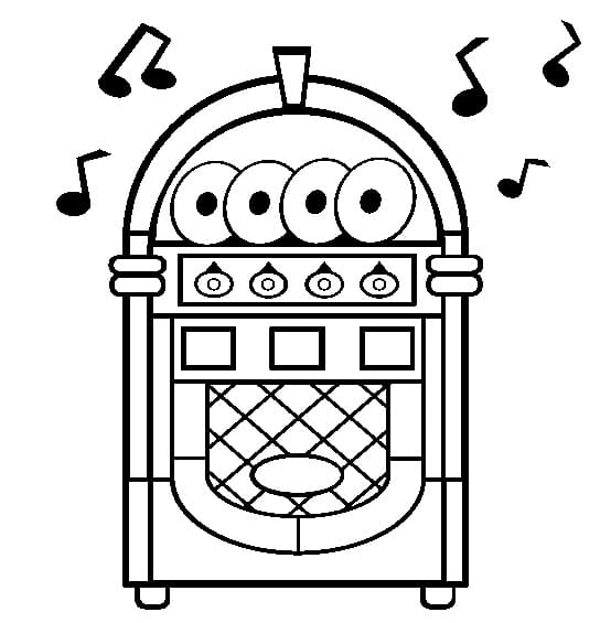 Y2K Music coloring page