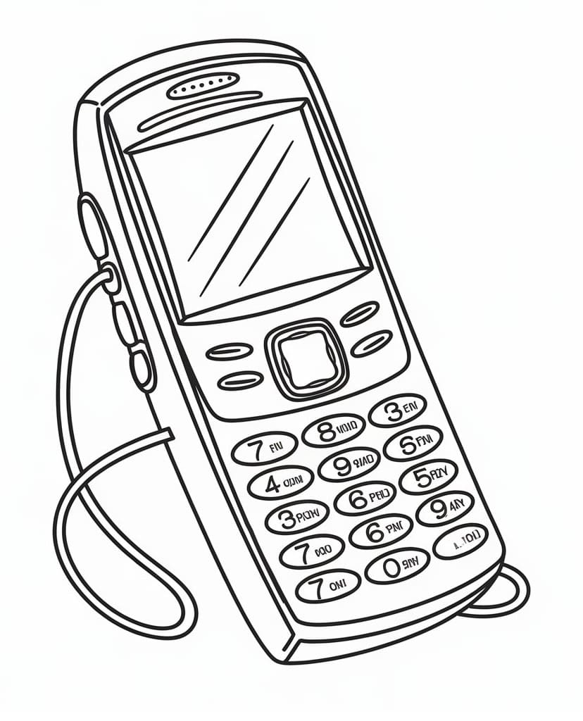 Y2K Phone coloring page