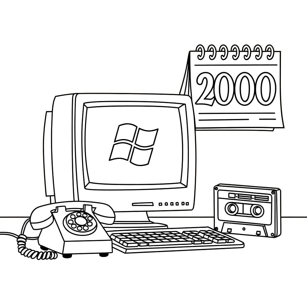 Y2K Printable coloring page