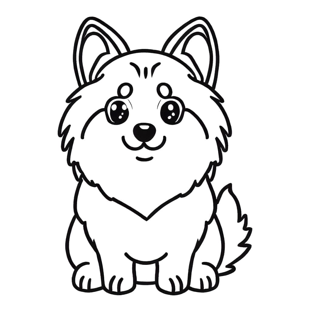 A Cute Husky coloring page