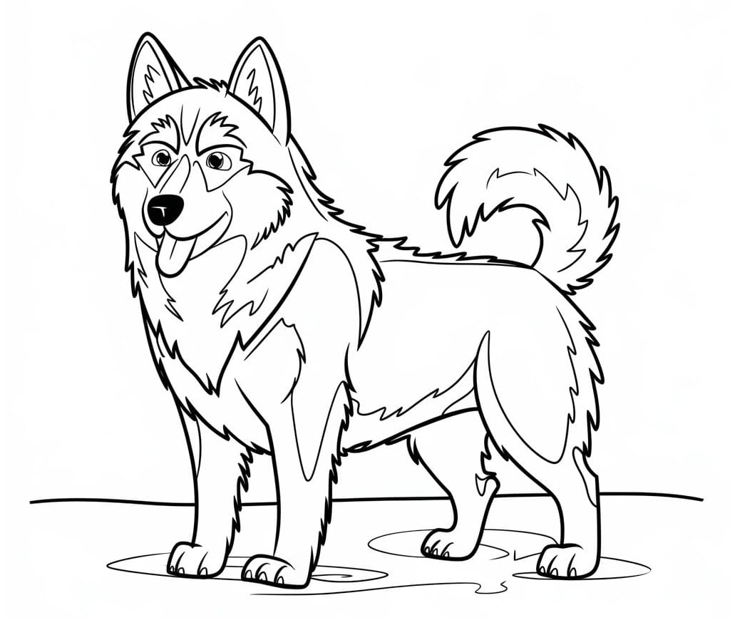 A Husky coloring page