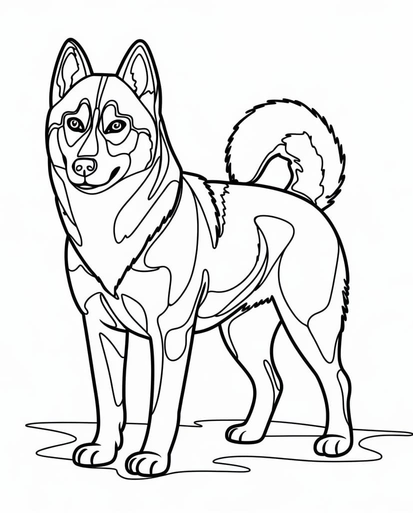 A Husky Dog coloring page