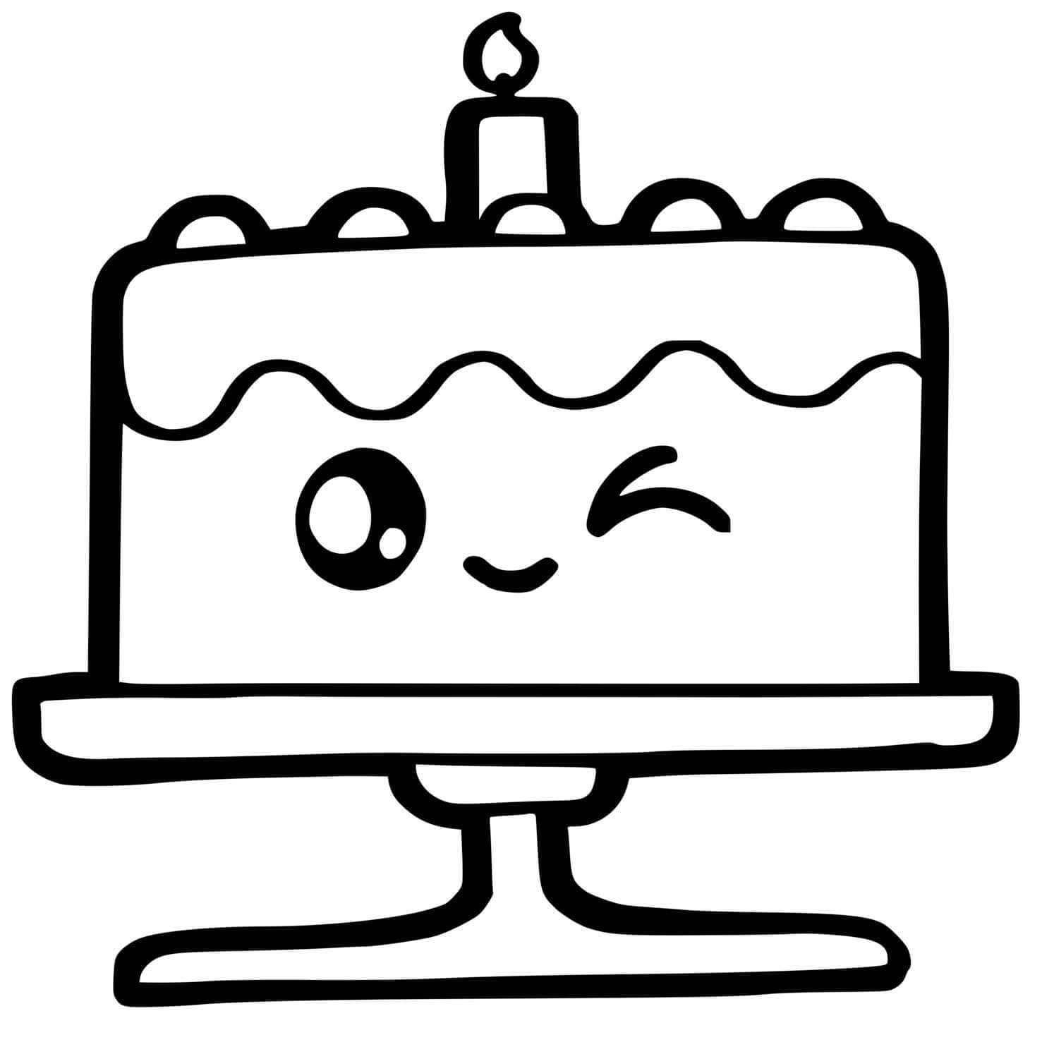 A Kawaii Cake coloring page