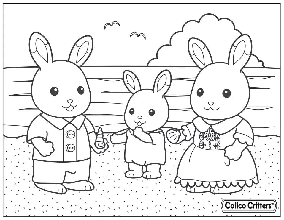 Adorable Calico Critters coloring page