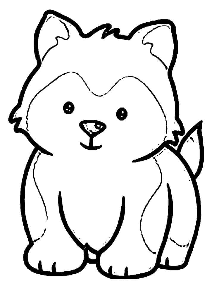 Adorable Husky coloring page