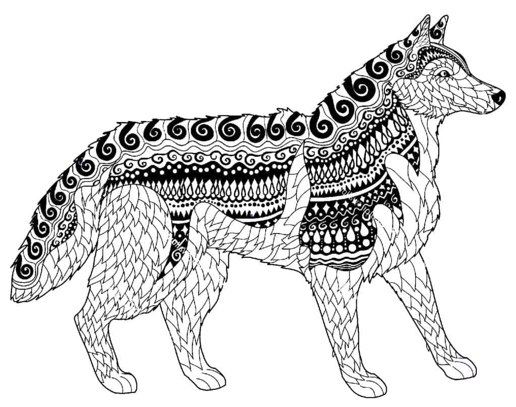 Antistress Husky coloring page