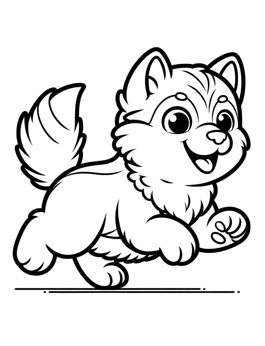 Baby Husky coloring page