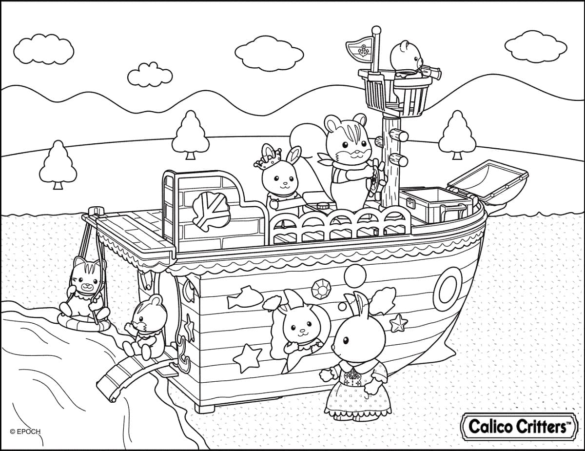 Calico Critters Boat coloring page