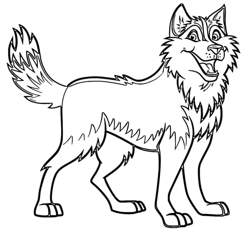 Cartoon Husky coloring page