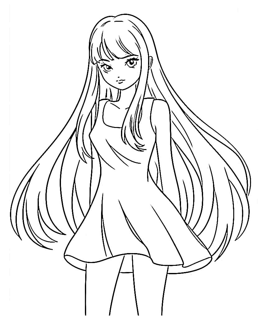 Cool Long Hair Anime Girl