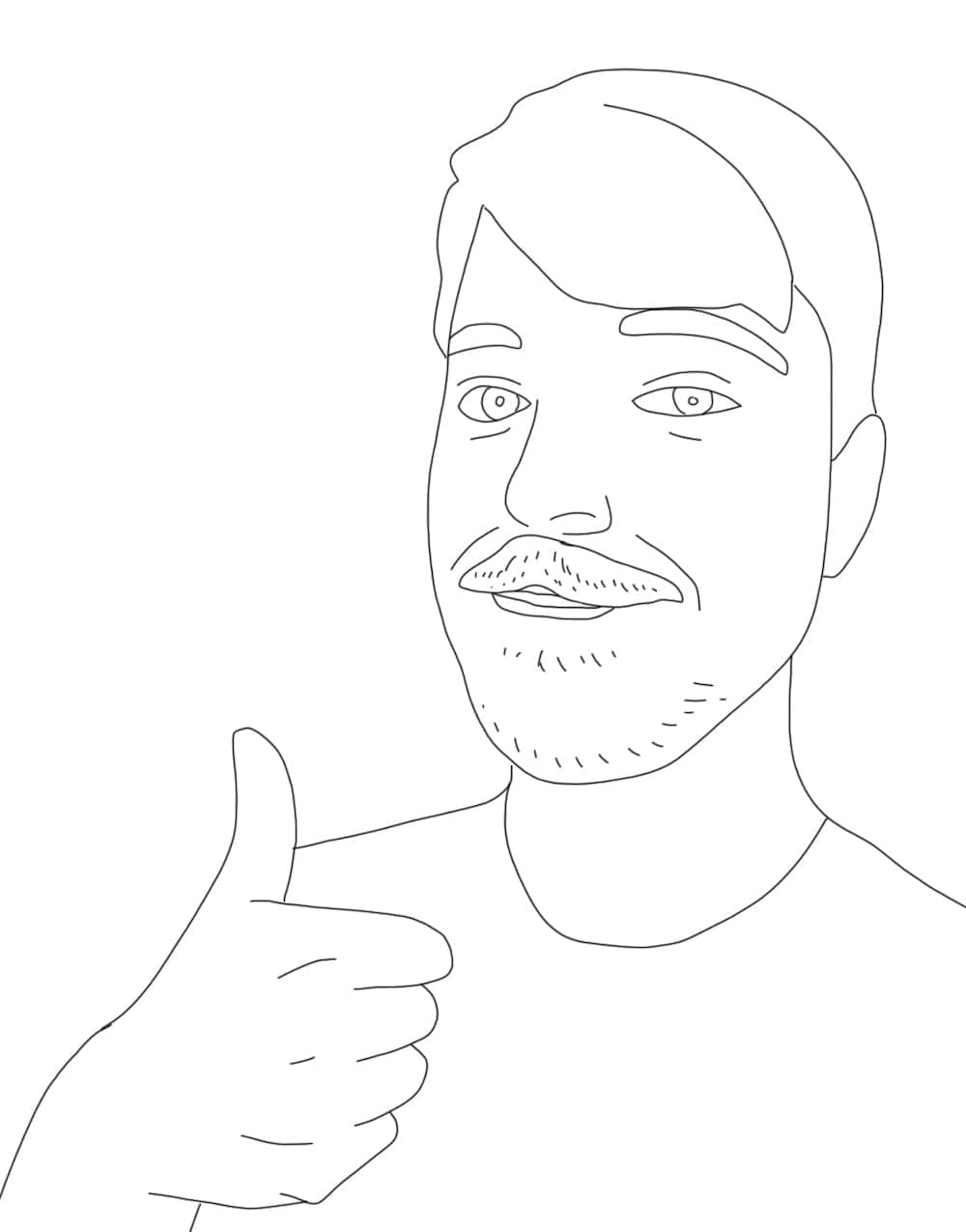 Cool Mr Beast coloring page