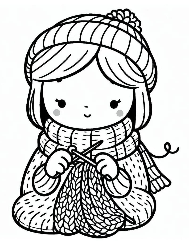 Cozy Girl Knitting Scarf