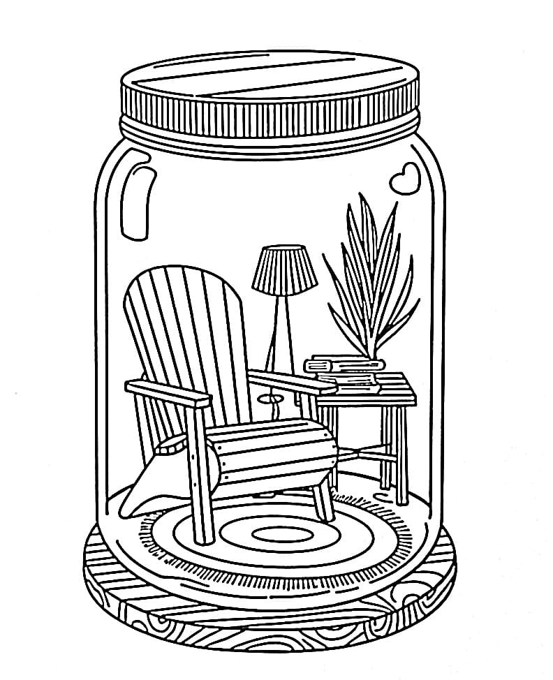 Cozy Room Inside Jar