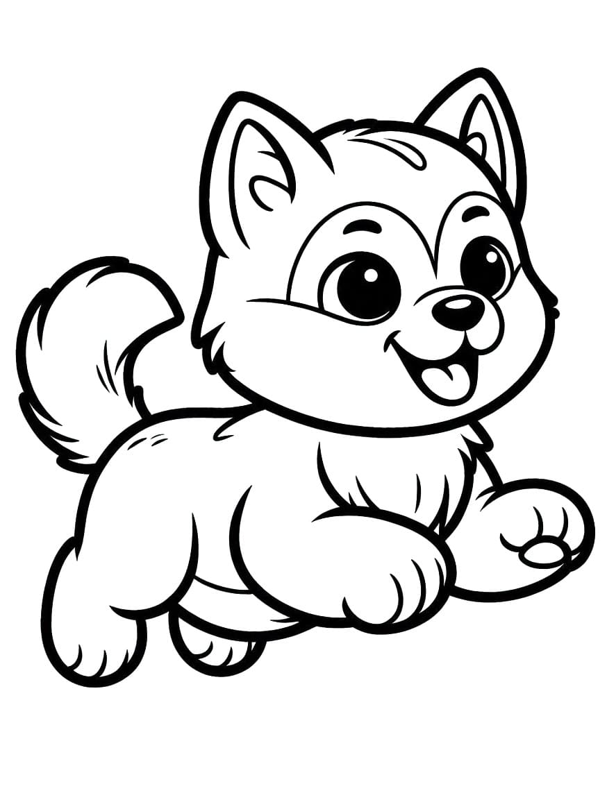 Cute Husky coloring page