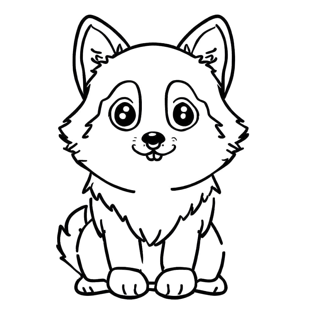 Cute Husky Dog coloring page