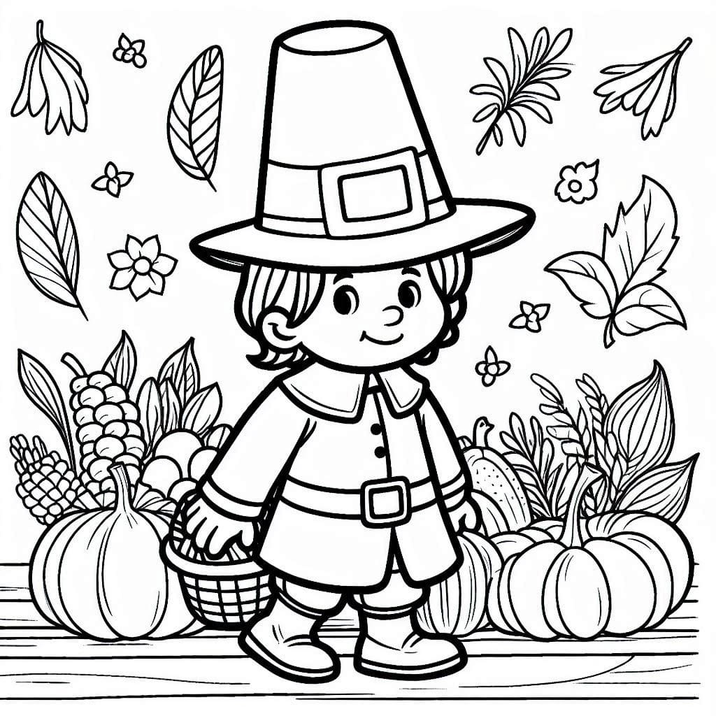 Pilgrim coloring pages