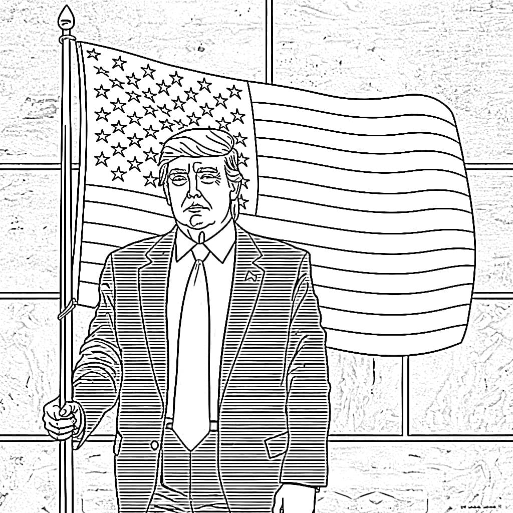 Donald Trump Holding US Flag