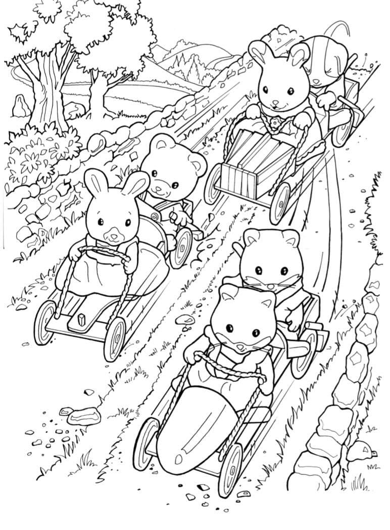 Drawing of Calico Critters coloring page