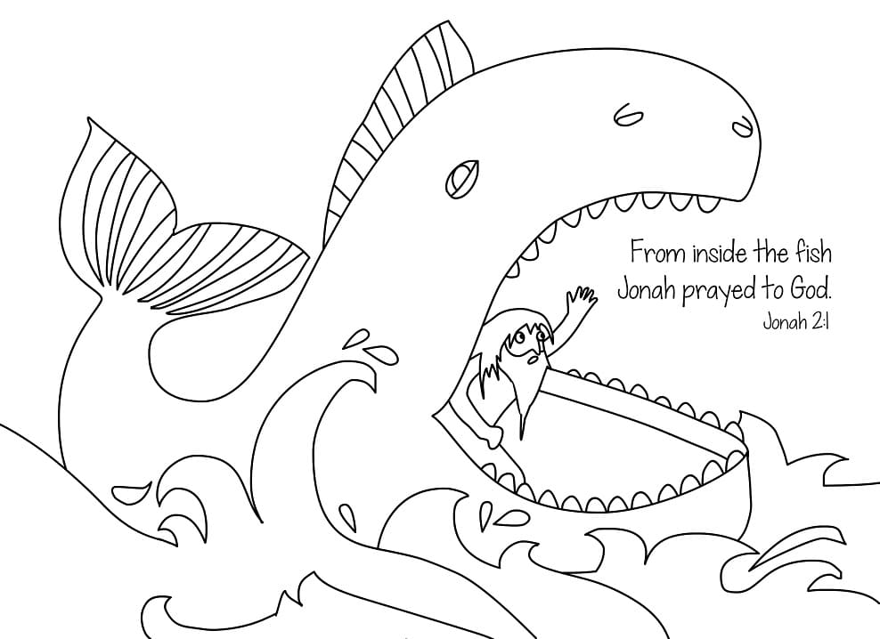 Drawing of Jonah and the Whale