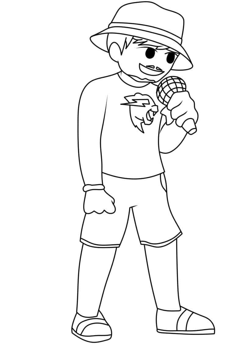 FNF Mr Beast coloring page