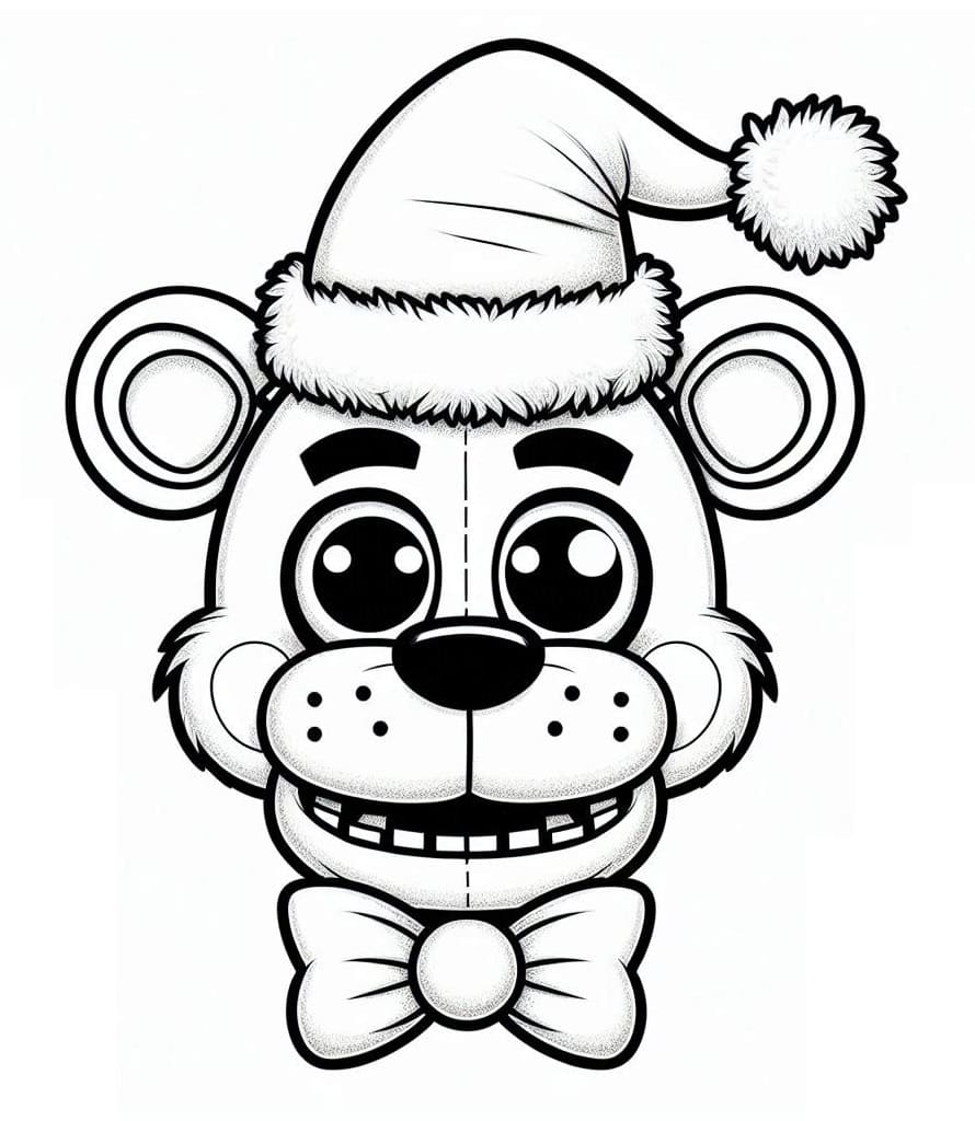 Freddy Fazbear Face coloring page