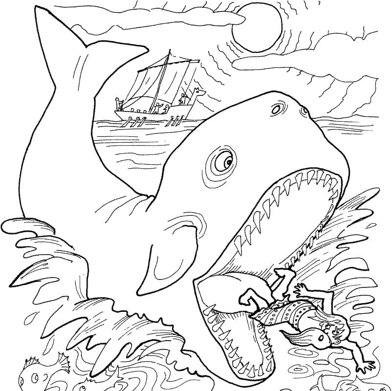 Free Drawing of Jonah and the Whale