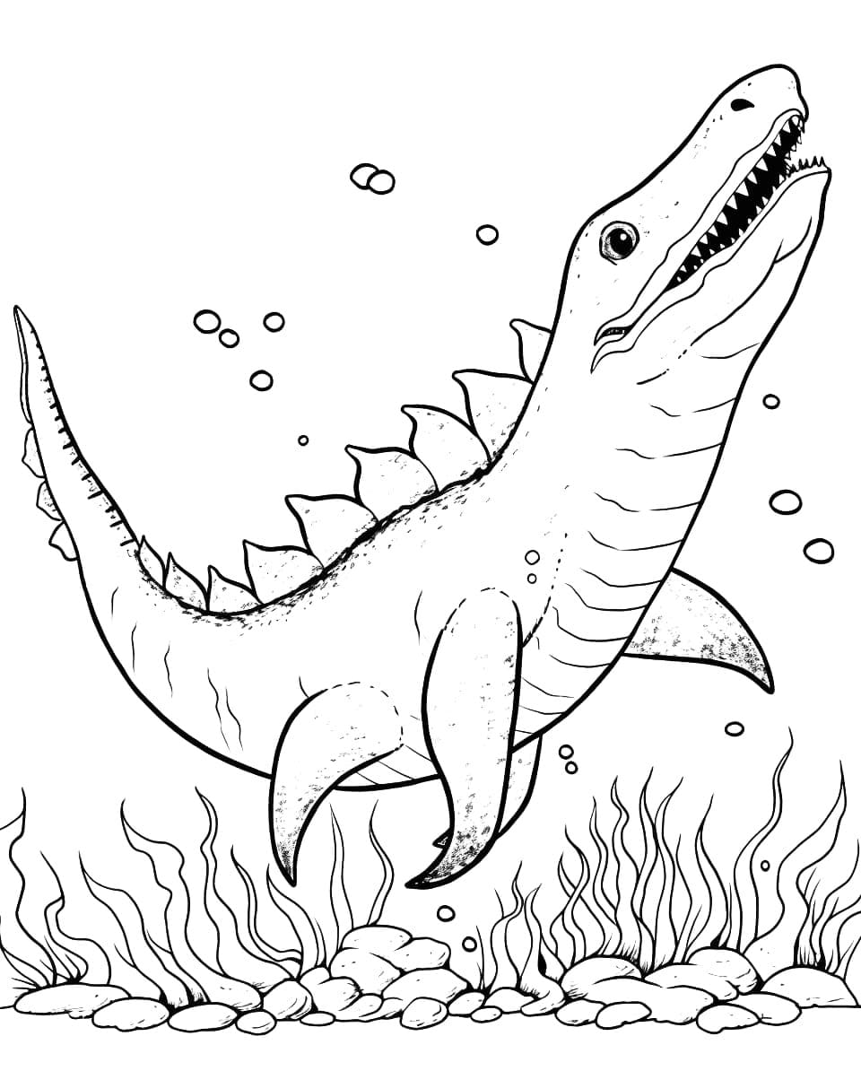 Free Drawing of Mosasaurus