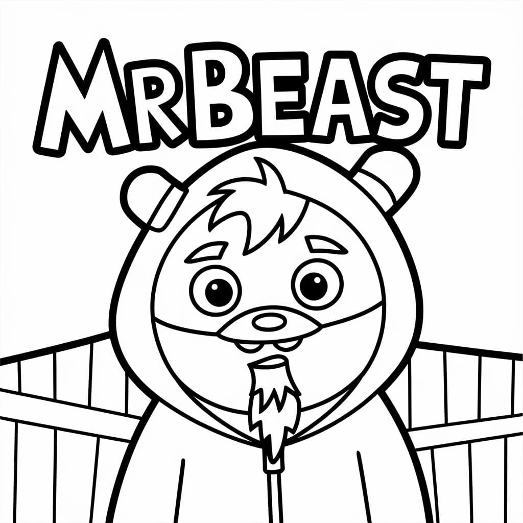 Fun Mr Beast coloring page