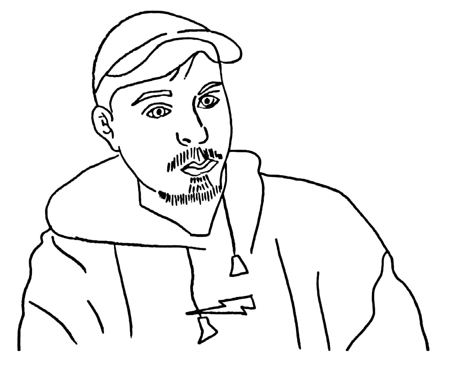 Funny Mr Beast coloring page