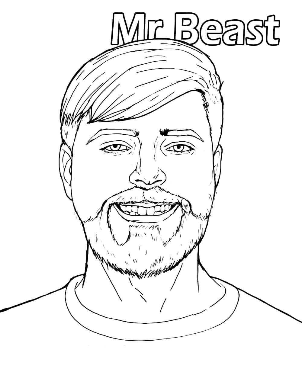 Happy Mr Beast coloring page