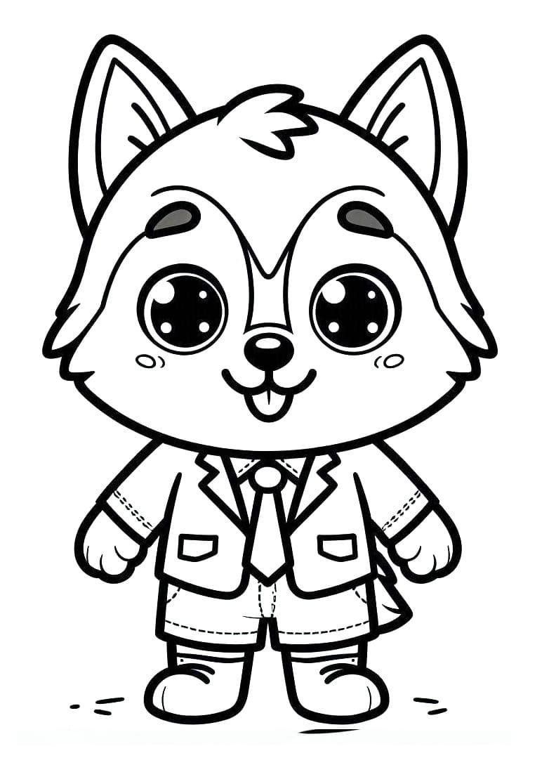 Husky Boy coloring page