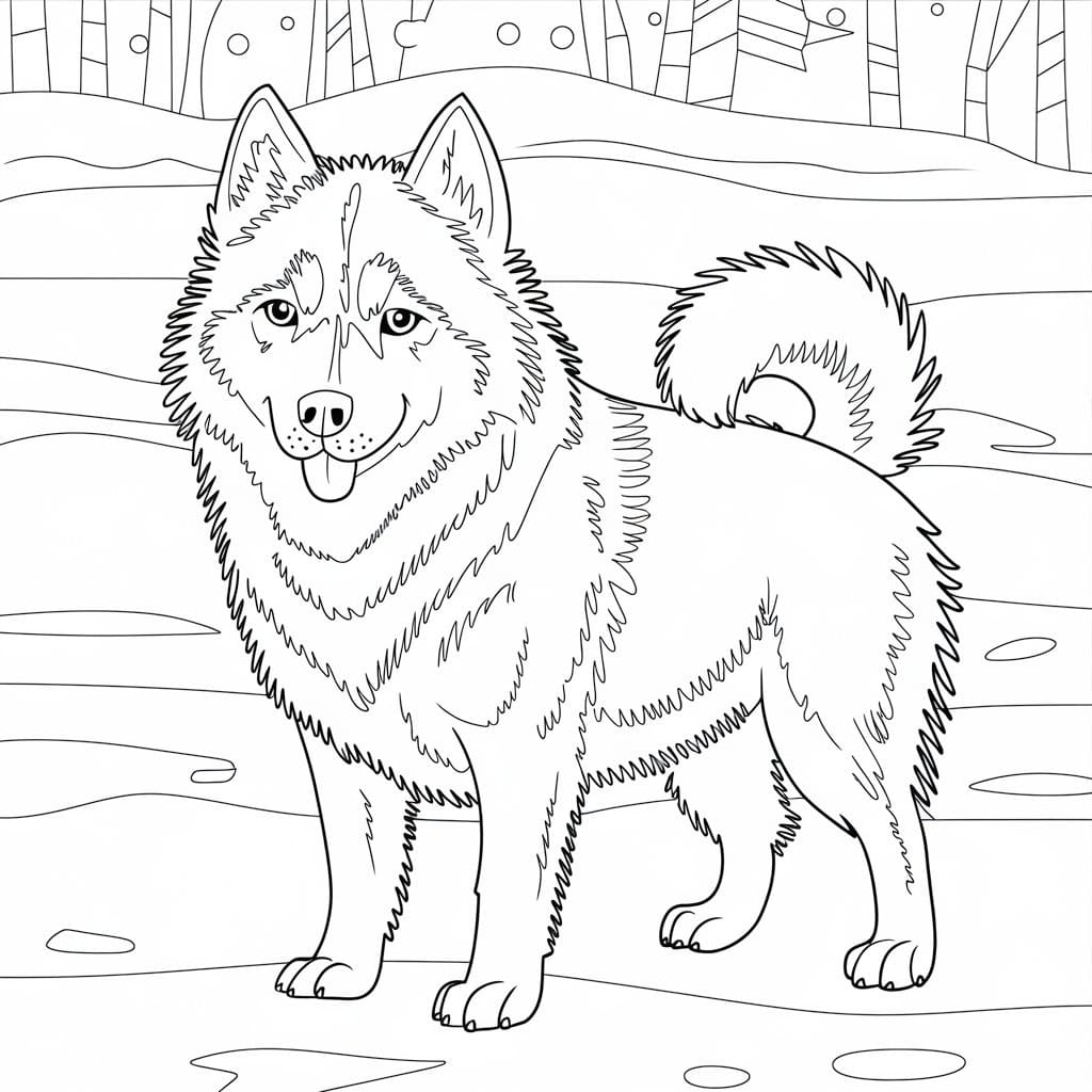 Husky Dog coloring page