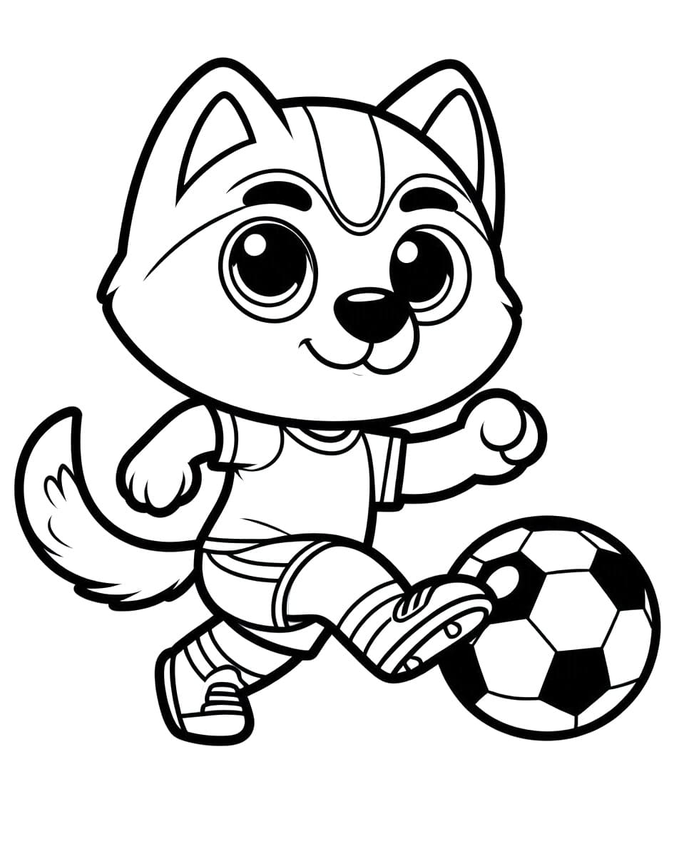 Husky Plays Soccer