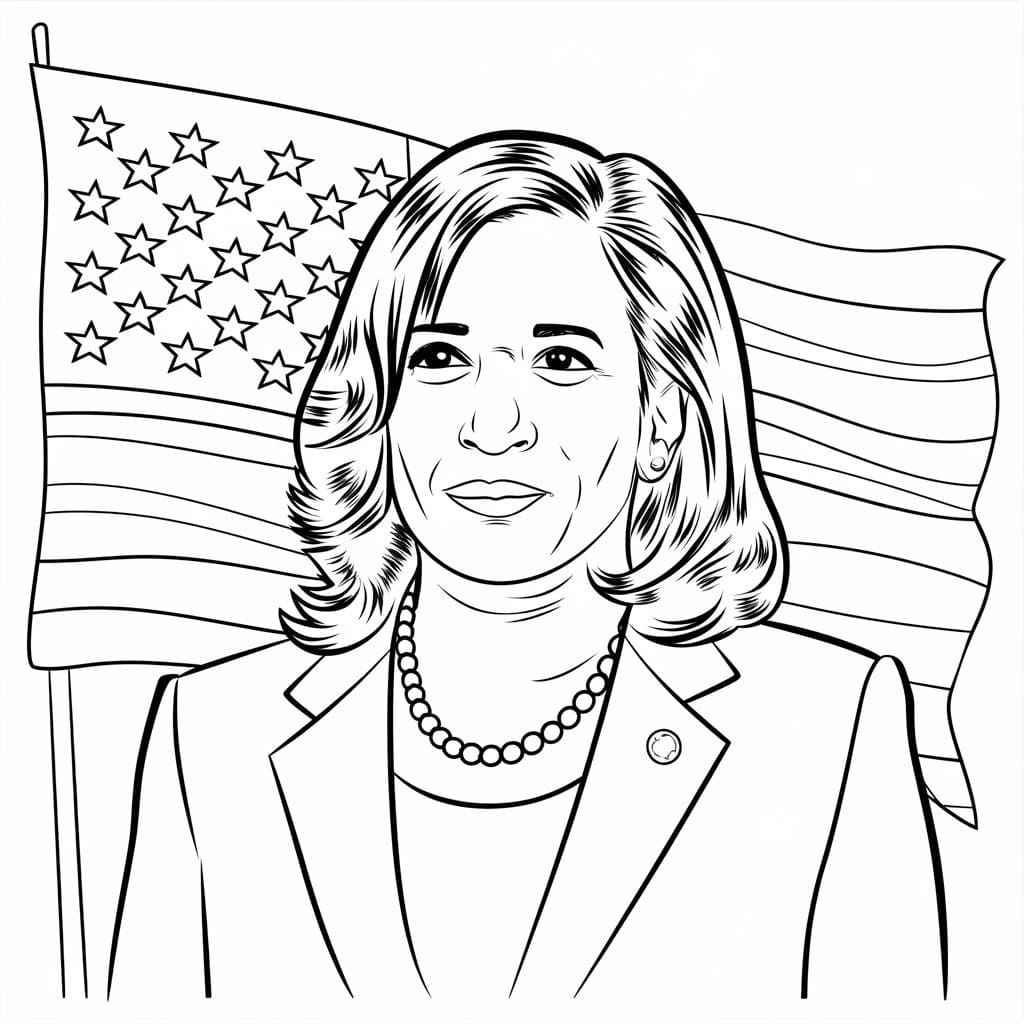 Kamala Harris with Flag