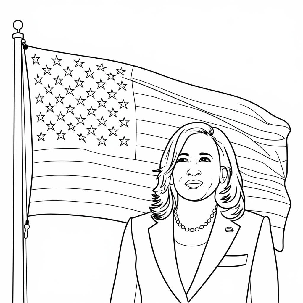 Kamala Harris with US Flag