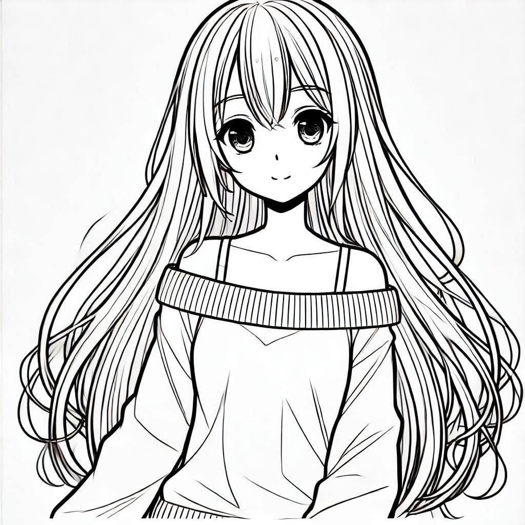 Long Hair Anime Girl Image