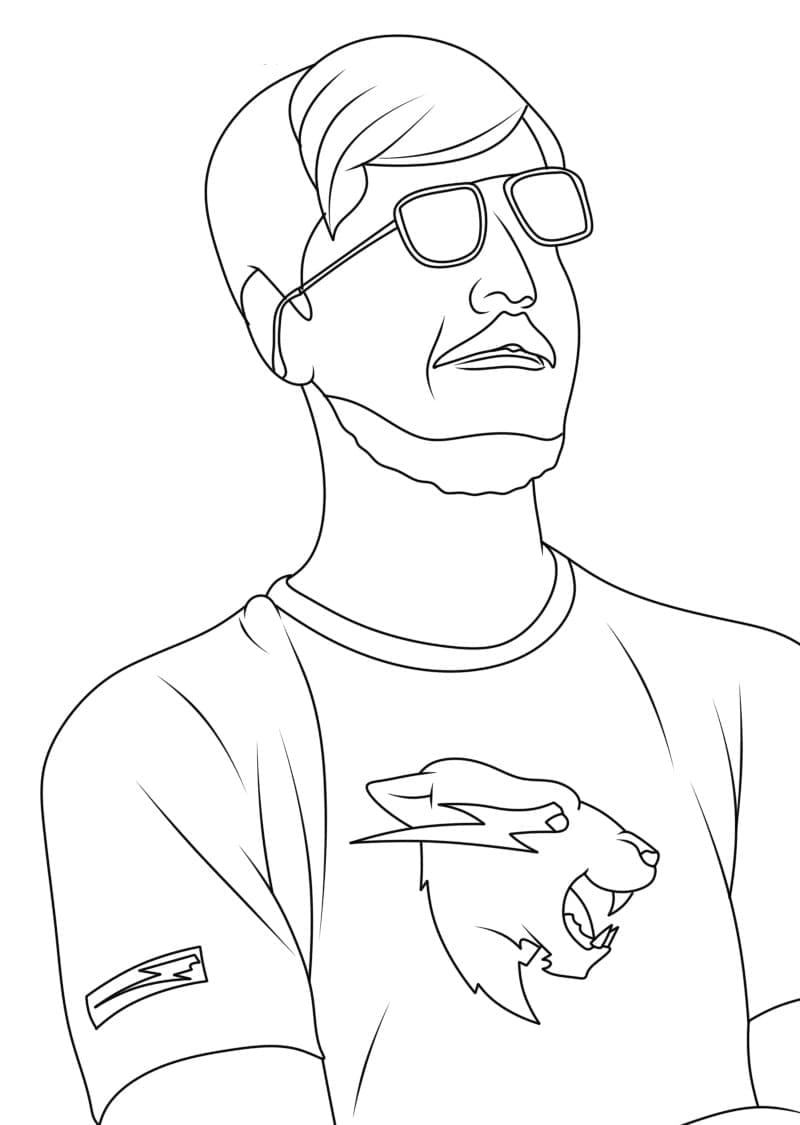 Mr Beast is Cool coloring page