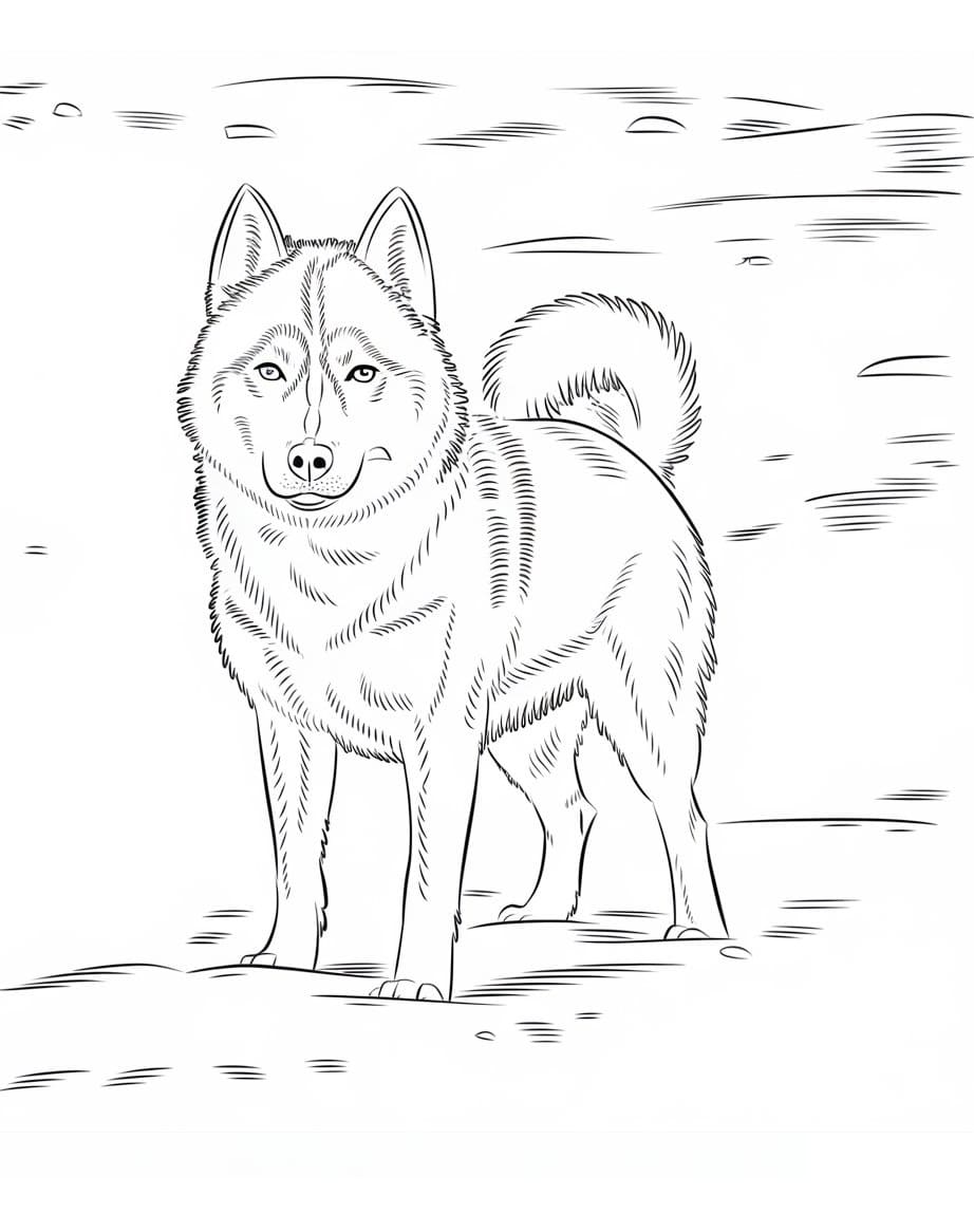 Normal Husky coloring page